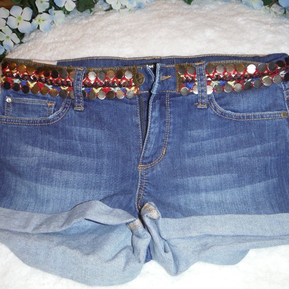 else Pants - Else Jeans Gorgeous Embellished  Shorts; Size  26W